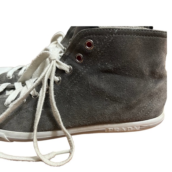 Prada suede lace up high top sneakers size 39 - Picture 4 of 14